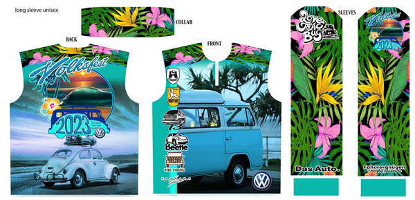 2023 VOLKSFEST - TROPICAL - LONG SLEEVE - Fishing style polo shirt - PRE ORDER - Child starts at $45