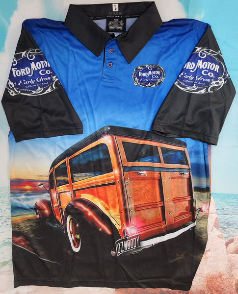 FORD MOTOR CO - EARLY IRON - SHORT SLEEVE - Fishing style polo shirt - IN STOCK