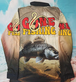 Gone Fishing - LONG SLEEVE - Fishing style polo shirt - Child starts at $50