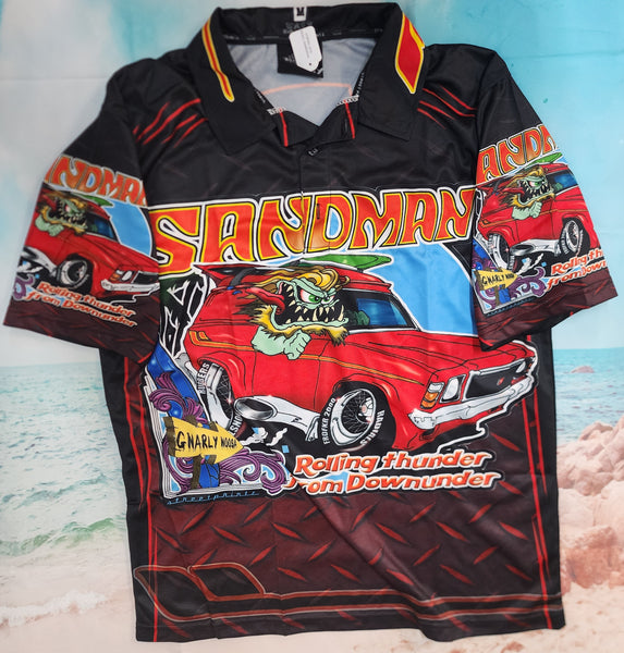 HOLDEN SANDMAN cartoon - SHORT SLEEVE - Fishing style polo shirt - PRE ORDER