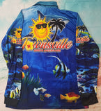 Townsville  Seascape- LONG SLEEVE - Fishing style polo shirt - Child starts at $50