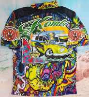 VW KOMBI CARTOON - "just choofin along" - SHORT SLEEVE - Fishing style polo shirt - PRE ORDER
