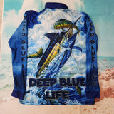 Deep Blue - LONG SLEEVE - Fishing style polo shirt - Child starts at $50