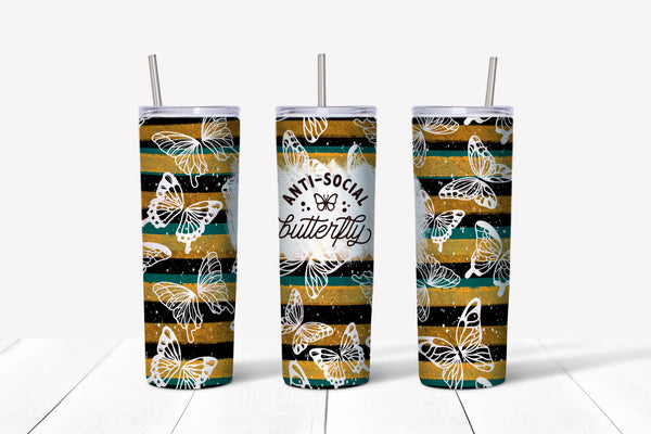 Tumbler 20oz/590ml - Anti-Social Butterfly