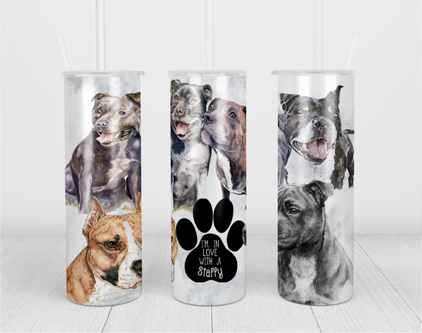 Tumbler 20oz/590ml - Staffy Love