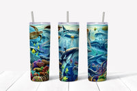 Tumbler 20oz/590ml - Sea Life Dolphins